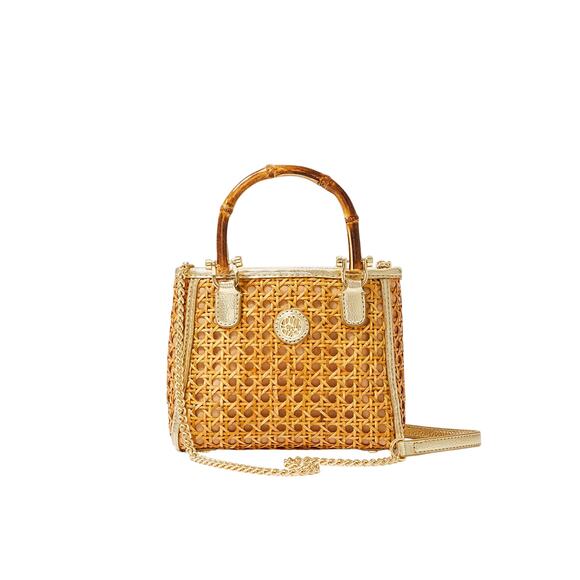 Lilly Pulitzer Handbags - Lilly Pulitzer 'Adrian' Beige Cane Mini Bag